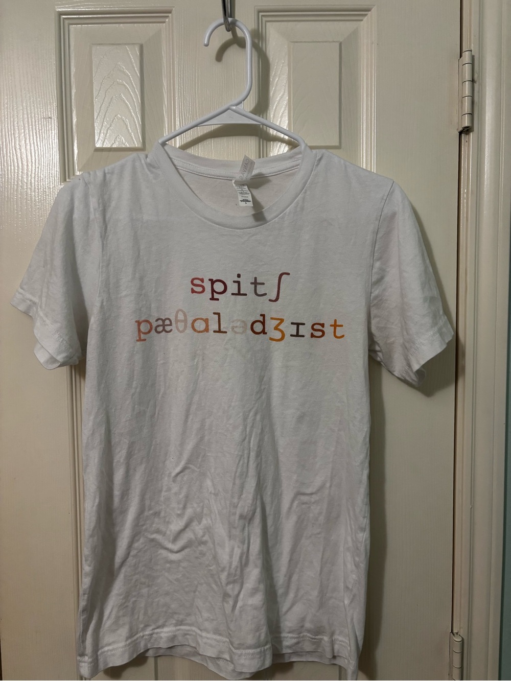 Speech Pathologist White Short-Sleeve T-Shirt with Multicolor Text
